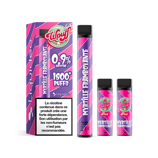 Wpuff 1800 Myrtille Framboyante Liquideo