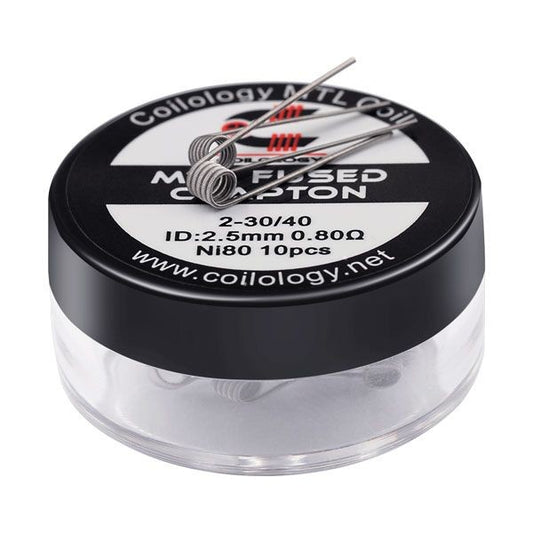 Reconstructible 10 Coils MTL Fused Clapton Ni80 0,8ohm Coilology